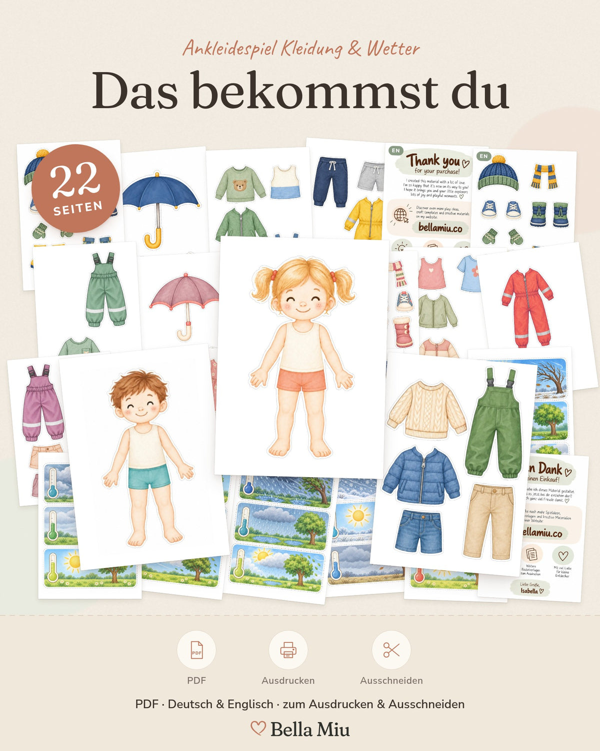 Übersicht aller Seiten: Ankleidespiel Kleidung & Wetter