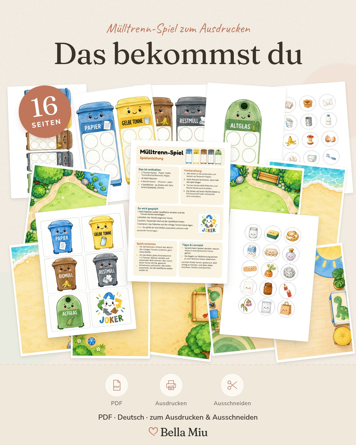 Overview of all pages: Waste Sorting Game
